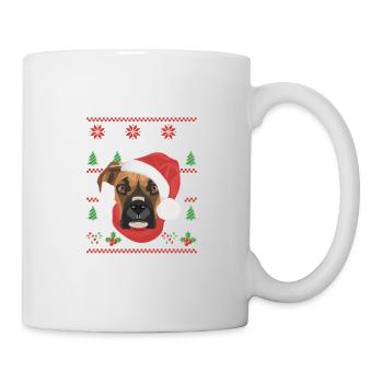 Boxer Frohe Weihnachten - Tasse - Weiß - Rechts