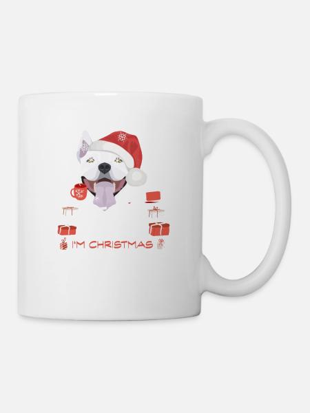 Bullterrier Weihnachtsmarkt - Tasse - Weiß
