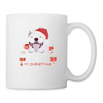 Bullterrier Weihnachtsmarkt - Tasse - Weiß - Rechts