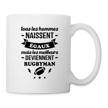 Hommes égaux meilleurs deviennent rugbymen - Mug blanc - blanc - Droite