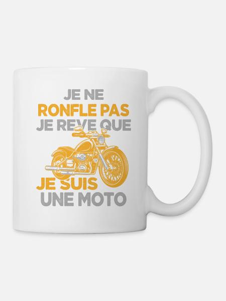 Je Ne Ronfle Pas Je Rêve Que Je Suis Une Moto - Mug blanc - blanc