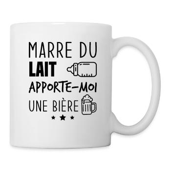 Marre du lait apporte moi une bière - Mug blanc - blanc - Droite