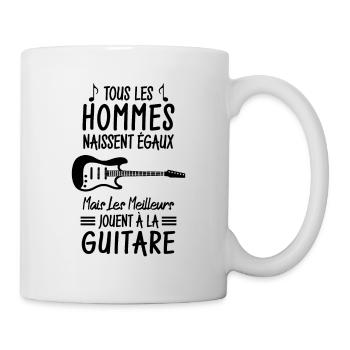 Les meilleurs hommes jouent à la guitare - Mug blanc - blanc - Droite