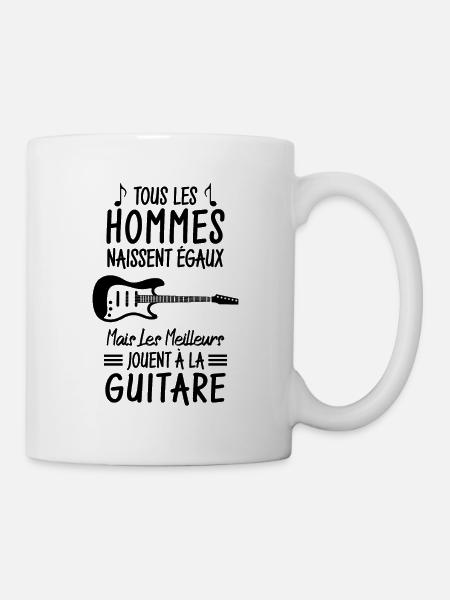 Les meilleurs hommes jouent à la guitare - Mug blanc - blanc