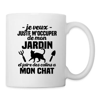 M'occuper de mon jardin - Cadeau jardinier chat - Mug blanc - blanc - Droite