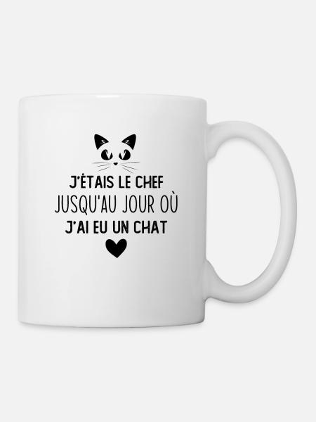 J'étais le chef jusqu'au jour où j'ai eu un chat - Mug blanc - blanc