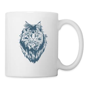 Maine Coon Cat Pet Cat Fur - Mug - white - Right