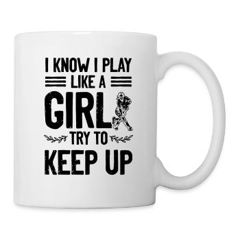 Fille de hockey sur gazon - Mug blanc - blanc - Droite