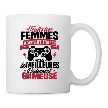 Les meilleures femmes deviennent gameuse - Mug blanc - blanc - Droite