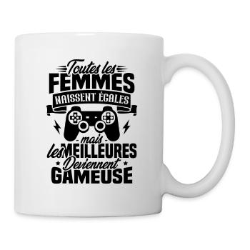 Les meilleures femmes deviennent gameuse - Mug blanc - blanc - Droite