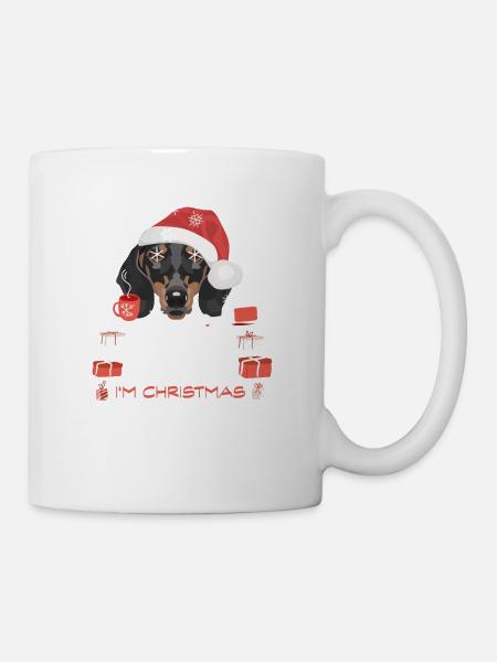 Dackel Weihnachtsmarkt - Tasse - Weiß