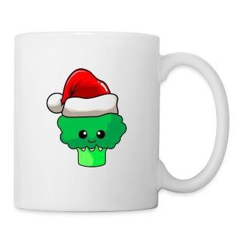 Broccoli Weihnachten Comic Xmas - Tasse - Weiß - Rechts