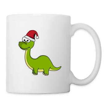 Dinosaur brontosaurus Christmas - Mug - white - Right