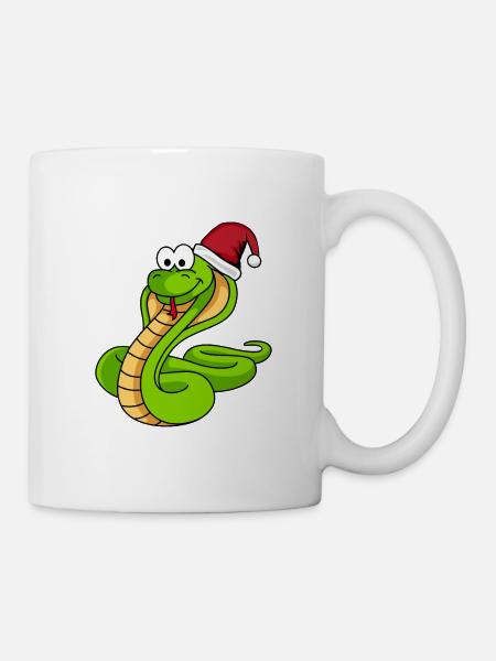 Snake Cobra Comic Noël - Mug blanc - blanc