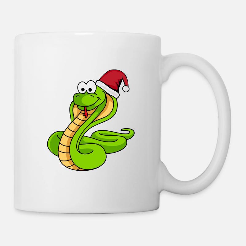 Snake Cobra Comic Noël - Mug blanc - blanc