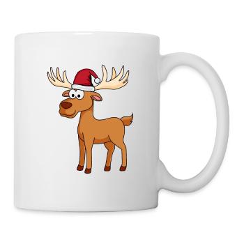 Elch Comic Weihnachten - Tasse - Weiß - Rechts