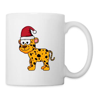Leopard Comic Weihnachten - Tasse - Weiß - Rechts