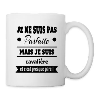 Cadeau pas parfaite mais cavalière cheval - Mug blanc - blanc - Droite