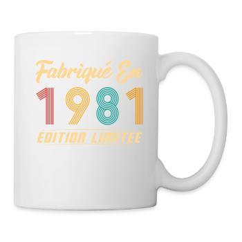 Fabriqué en 1981 Vintage Cadeau D'anniversaire - Mug blanc - blanc - Droite
