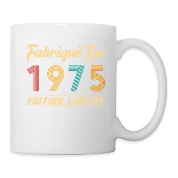 Fabriqué en 1975 Vintage cadeau d'anniversaire - Mug blanc - blanc - Droite