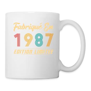 Fabriqué en 1987 Vintage Cadeau D'anniversaire - Mug blanc - blanc - Droite