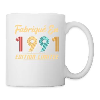 Fabriqué en 1991 Vintage Cadeau D'anniversaire - Mug blanc - blanc - Droite