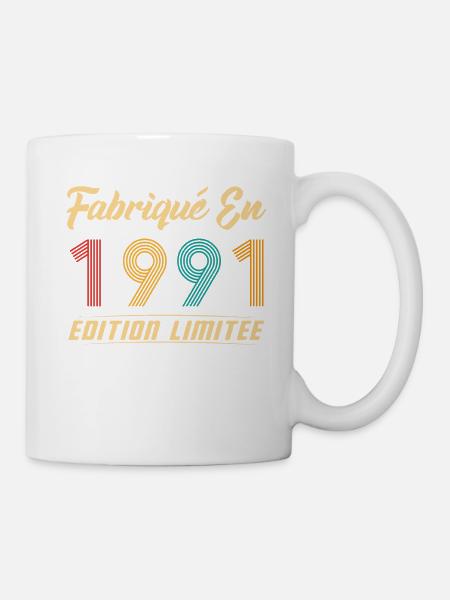 Fabriqué en 1991 Vintage Cadeau D'anniversaire - Mug blanc - blanc