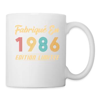 Fabriqué en 1986 Vintage cadeau d'anniversaire - Mug blanc - blanc - Droite