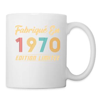 Fabriqué en 1970 Vintage cadeau d'anniversaire - Mug blanc - blanc - Droite