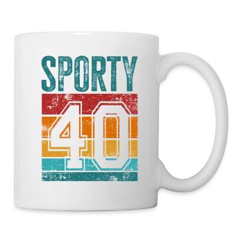 40. Geburtstag 40 Jahre alt Sportliche 40 - Tasse - Weiß - Rechts