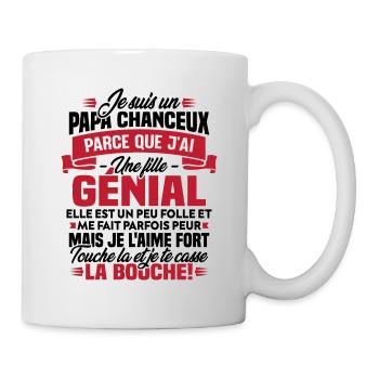 Je suis chanceux parce que j ai une fille génial - Mug blanc - blanc - Droite