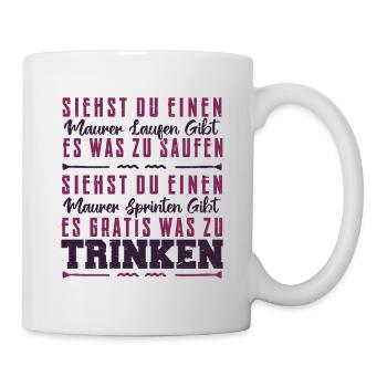 Maurer Tshirt Maurermeister - Tasse - Weiß - Rechts