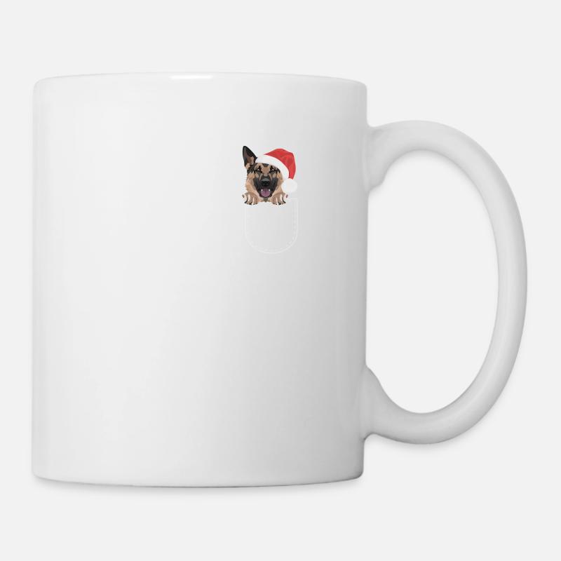 Deutscher Schäferhund Frohe Weihnachten - Tasse - Weiß
