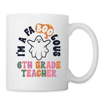 Teacher Halloween Retro 6th Grade Vintage Sixth - Mug - white - Right