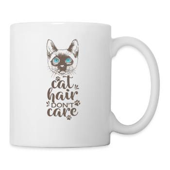 Cat Hair Don't Care Siamese Cat Haustier - Tasse - Weiß - Rechts
