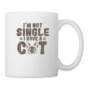 Je ne suis pas célibataire J’ai un animal de compagnie de chat siamois - Mug blanc - blanc - Droite