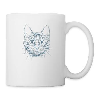 Bengalkatze Hauskatze Haustier Rasse - Tasse - Weiß - Rechts