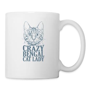 Crazy Bengal Cat Lady Race de chat domestique - Mug blanc - blanc - Droite