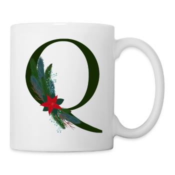 Q – dekoratives Schriftzeichen – Weihnachten - Tasse - Weiß - Rechts