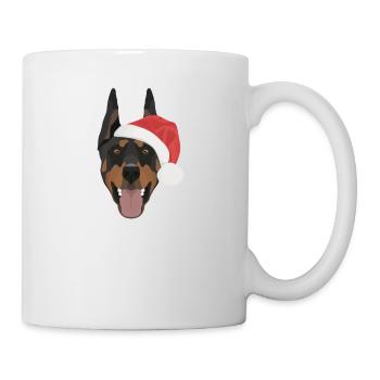 Dobermann Frohe Weihnachten - Tasse - Weiß - Rechts