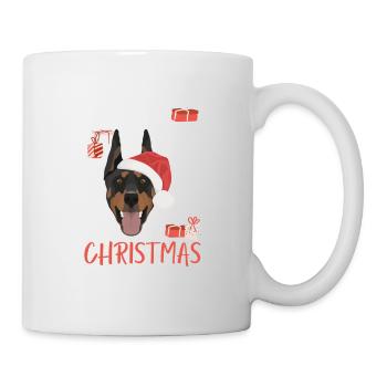 Dobermann Frohe Weihnachten - Tasse - Weiß - Rechts