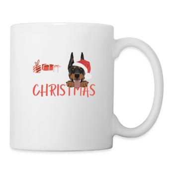Dobermann Frohe Weihnachten - Tasse - Weiß - Rechts