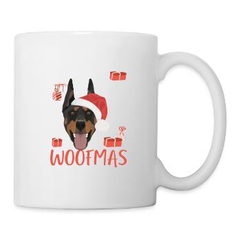 Dobermann Frohe Weihnachten - Tasse - Weiß - Rechts