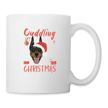 Dobermann Frohe Weihnachten - Tasse - Weiß - Rechts