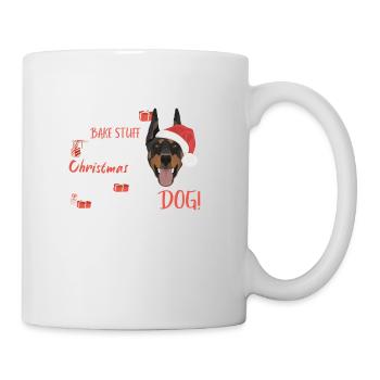 Dobermann Frohe Weihnachten - Tasse - Weiß - Rechts