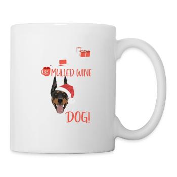 Dobermann Glühwein Weihnachten - Tasse - Weiß - Rechts