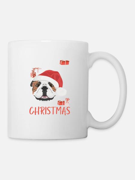 Bouledogue anglais Joyeux Noël - Mug blanc - blanc