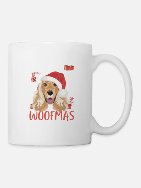Deutsch Cocker Spaniel Merry Christmas - Mug - white
