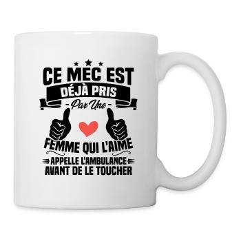 Mec deja pris cadeau homme amour femme - Mug blanc - blanc - Droite