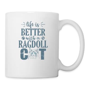 La vie est meilleure avec un chat Ragdoll Chat domestique - Mug blanc - blanc - Droite
